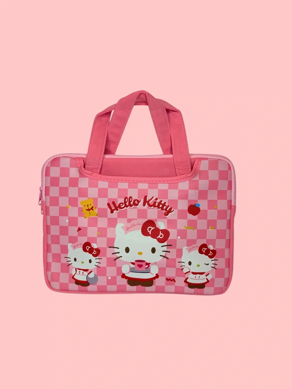 Hello Kitty Pink Checkerboard iPad or tablet case for kids